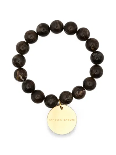 Vanessa Baroni Mini Logo-charm Beaded Bracelet In Multi