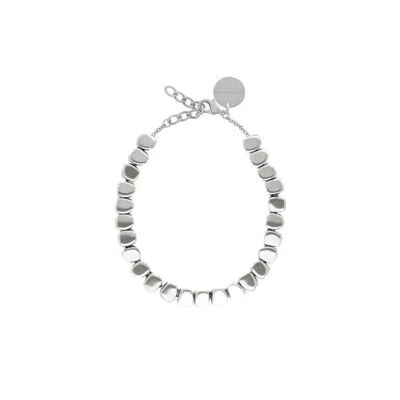 Vanessa Baroni Mini Organic Shaped Necklace In Silver