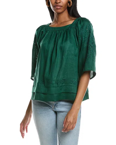 Vanessa Bruno Adam Linen Blouse In Green