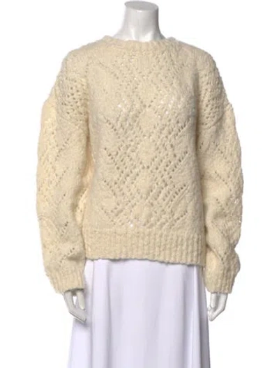 Pre-owned Vanessa Bruno Alpaca Crew Neck Sweater In Neutral