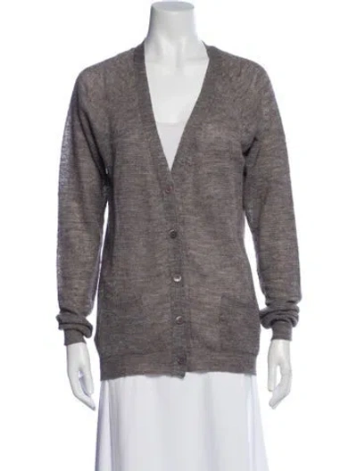 Pre-owned Vanessa Bruno Alpaca V-neck Sweater In Neutral