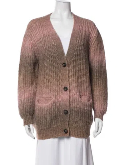 Pre-owned Vanessa Bruno Alpaca V-neck Sweater In Neutrals/pink