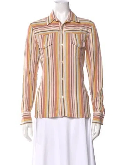 Pre-owned Vanessa Bruno Animal Print Long Sleeve Blouse In Multi