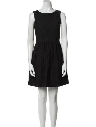 Pre-owned Vanessa Bruno Athé Bateau Neckline Mini Dress In Black