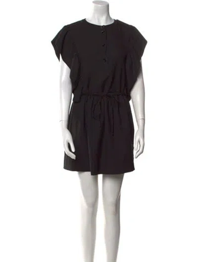 Pre-owned Vanessa Bruno Athé Crew Neck Mini Dress In Black