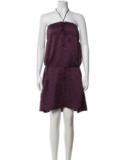 Pre-owned Vanessa Bruno Athé Halterneck Mini Dress In Purple