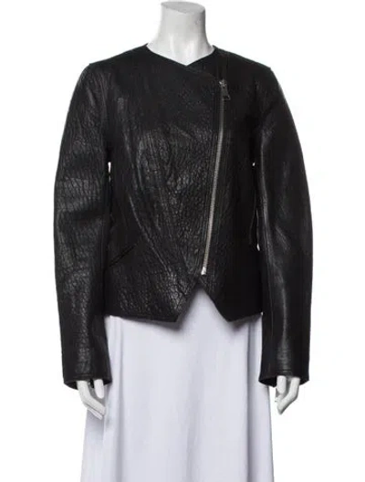 Pre-owned Vanessa Bruno Athé Leather Evening Jacket In Black