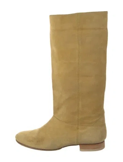 Pre-owned Vanessa Bruno Athé Leather Riding Boots In Yellow