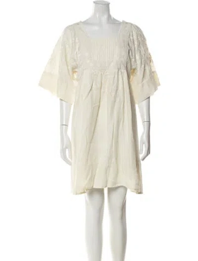 Pre-owned Vanessa Bruno Athé Linen Mini Dress In Neutral