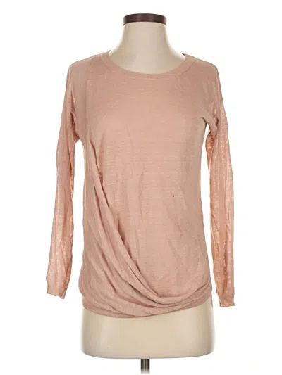 Pre-owned Vanessa Bruno Athé Long Sleeve Top Tan Scoop Neck Tops
