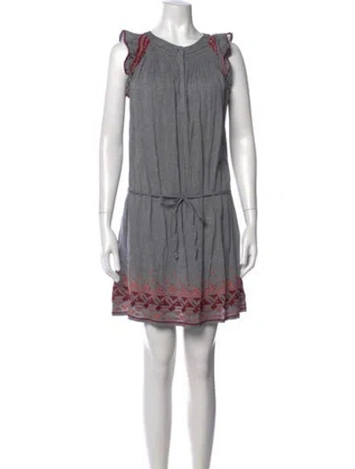 Pre-owned Vanessa Bruno Athé Printed Mini Dress In Grey