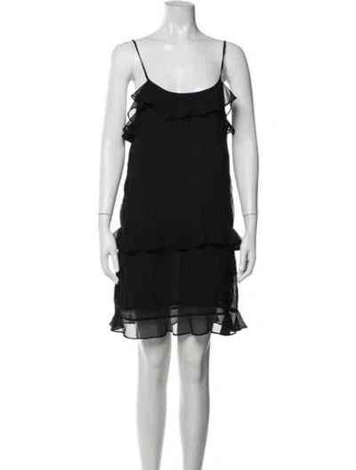 Pre-owned Vanessa Bruno Athé Scoop Neck Mini Dress In Black