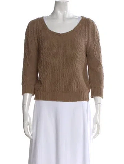 Pre-owned Vanessa Bruno Athé Scoop Neck Sweater In Brown