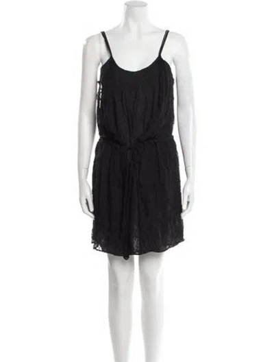 Pre-owned Vanessa Bruno Athé Silk Mini Dress In Black