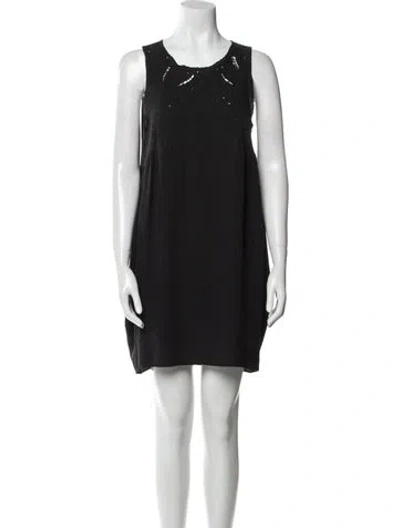 Pre-owned Vanessa Bruno Athé Silk Mini Dress In Black