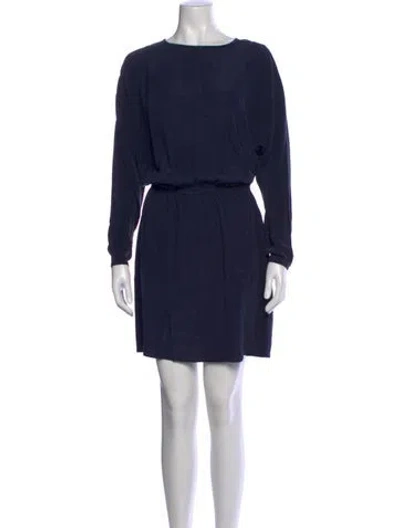 Pre-owned Vanessa Bruno Athé Silk Mini Dress In Blue