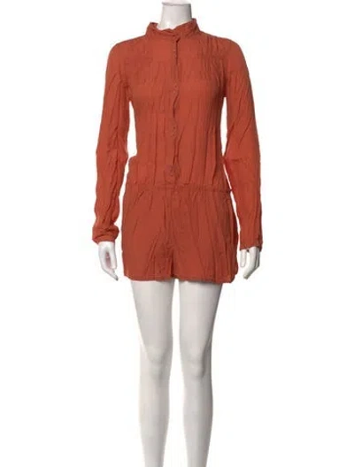 Pre-owned Vanessa Bruno Athé Silk Romper In Orange
