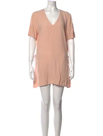 Pre-owned Vanessa Bruno Athé V-neck Mini Dress In Neutrals