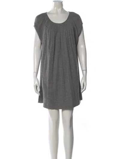 Pre-owned Vanessa Bruno Athé Wool Mini Dress In Gray