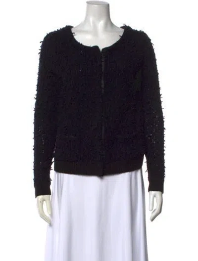 Pre-owned Vanessa Bruno Athé Wool Scoop Neck Sweater In Black