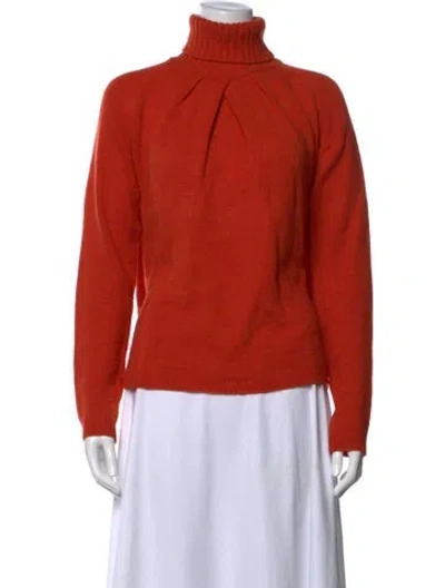 Pre-owned Vanessa Bruno Athé Wool Turtleneck Sweater In Orange