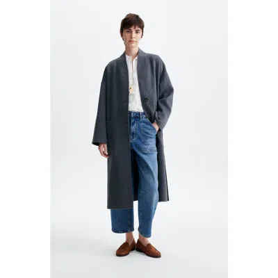 Vanessa Bruno Bachir Mid Length Coat In Anthracite Chine