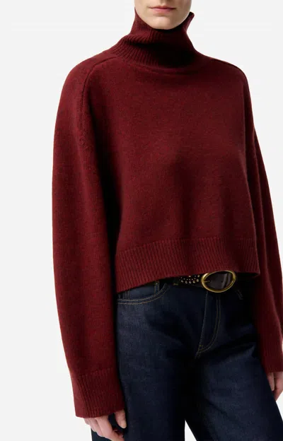 Vanessa Bruno Ballerine High Neck Sweater In Burgundy/rouge In Red