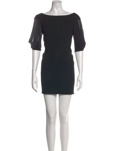 Pre-owned Vanessa Bruno Bateau Neckline Mini Dress In Black