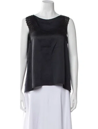 Pre-owned Vanessa Bruno Bateau Neckline Sleeveless Top In Black