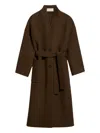 Vanessa Bruno Belted Patch-pocket Coat In Brown