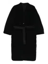 Vanessa Bruno Belted Teddy-effect Single-breasted Coat In Black