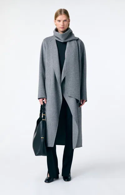 Vanessa Bruno Belted Wool-blend Wrap Coat In Blue