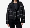 Vanessa Bruno Beran Oversized Check Pattern Jacket In Black/ White In Black