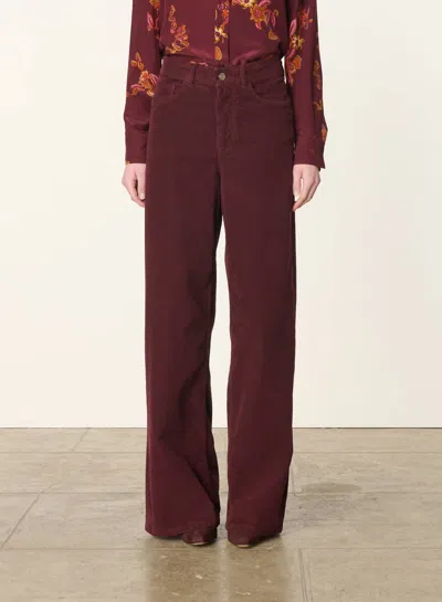 Vanessa Bruno Bilbao Straight Leg Pant In Bordeaux In Burgundy