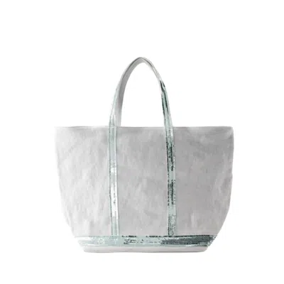 VANESSA BRUNO CABAS L SHOPPER BAG - LINEN - GREY