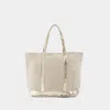 Vanessa Bruno Large Cabas Sequin-embellished Linen Tote Bag In Beige