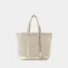 Vanessa Bruno Large Cabas Sequin-embellished Linen Tote Bag In Beige