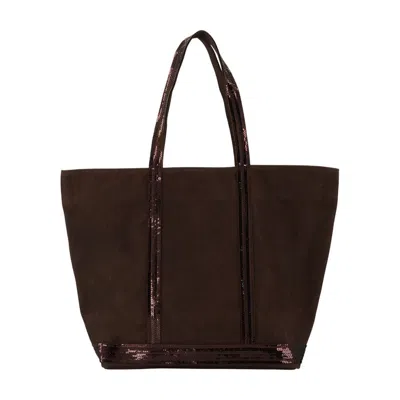 Vanessa Bruno Large Cabas Sequin-embellished Tote Bag In Brown