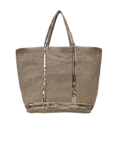 Vanessa Bruno Cabas Logo Shoulder Bag In Gray