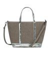 Vanessa Bruno Cabas Tote Zippered Crossbody Bag In Gray