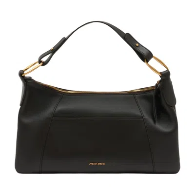 Vanessa Bruno Calfskin Leather Shoulder Bag In Black