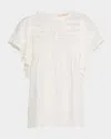 Vanessa Bruno Calisson Lace-trim Pintuck Blouse In Blanc