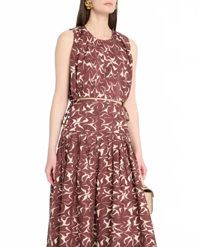 Vanessa Bruno Callas Abstract-print Crop Top In Brown