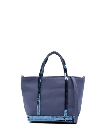 Vanessa Bruno Canvas Extra Small Zipped Cabas Tote In Blue