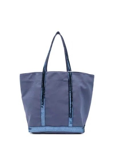 Vanessa Bruno Canvas Large Cabas Tote In Blue