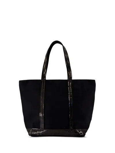 Vanessa Bruno Canvas Medium Zipped Cabas Tote In Black