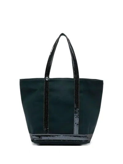 Vanessa Bruno Canvas Medium Zipped Cabas Tote In Blue