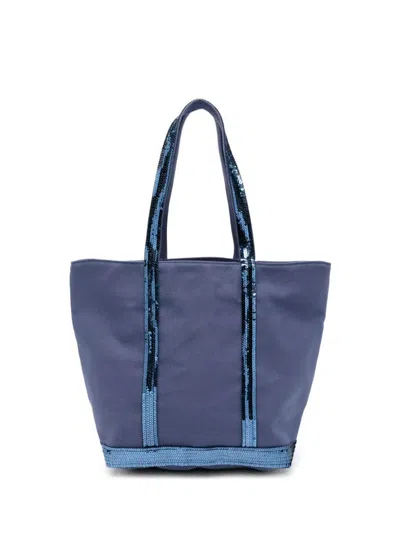 Vanessa Bruno Canvas Medium Zipped Cabas Tote In Blue