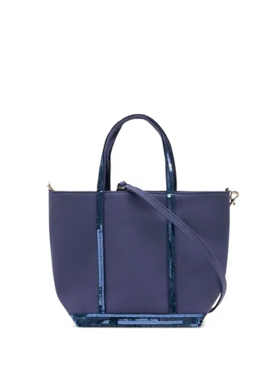 Vanessa Bruno Canvas Small Zipped Cabas Tote In Blue
