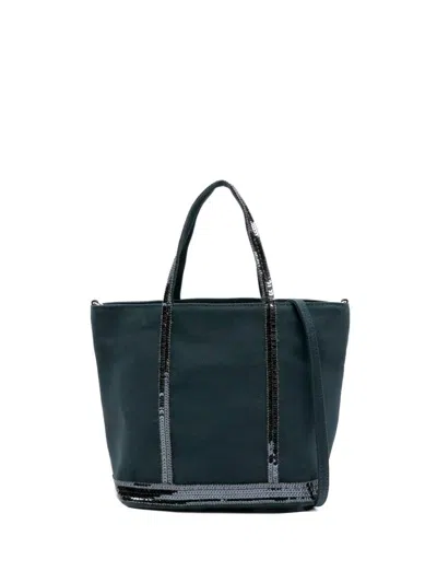 Vanessa Bruno Canvas Small Zipped Cabas Tote In Blue